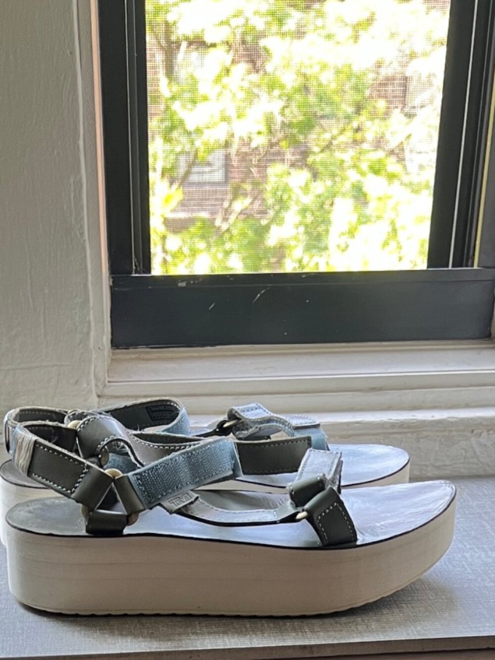 Teva Shoes | sz: 10 Teva Flatform Universal Platform Sandals- grey/white